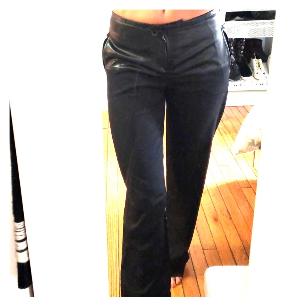 Reed Krakoff Black pants, silk waist trim